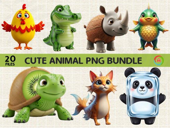 Download Cute Italian Brainrot Animal PNG Bundle - Premium Bundle