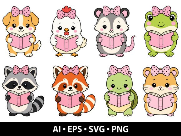 Download Reading Animals SVG Bundle - Premium Bundle