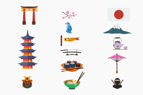 Download Japanese Culture Vector Illustration Set - Japanese culture Collection