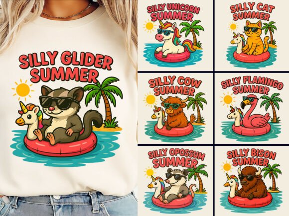 Download Silly Summer Float Animal T-Shirt Bundle - Premium Resources