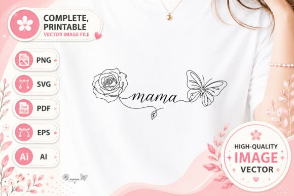 Download Minimalist Mama Rose Butterfly Line Art - Minimal Collection