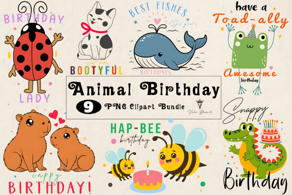 Download Animal Birthday PNG Clipart Bundle - Premium Bundle