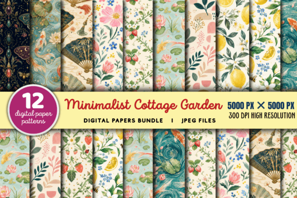 Download Minimalist Cottage Garden Floral Bundle - Minimal Collection