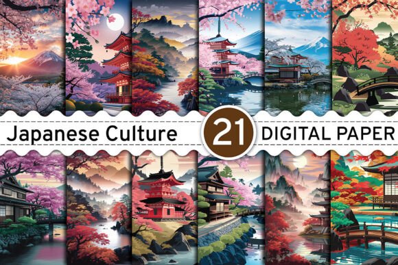 Download Japanese Culture Digital Papers Bundle - Japanese culture Collection