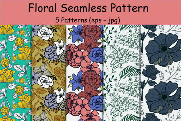 Download Floral Repeat Patterns. Flowers Leaves - Repeat Collection